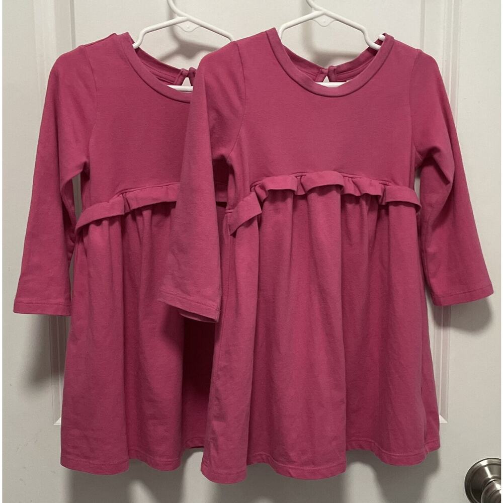 Gap Pink Ruffle Twin Long Sleeve Dresses Size 2 Years
